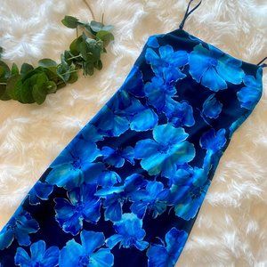 Mid Blue Floral Bodycon Dress